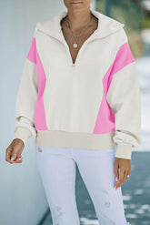 Color Block Quarter-Zip Sweatshirt - Shah S. Sahota